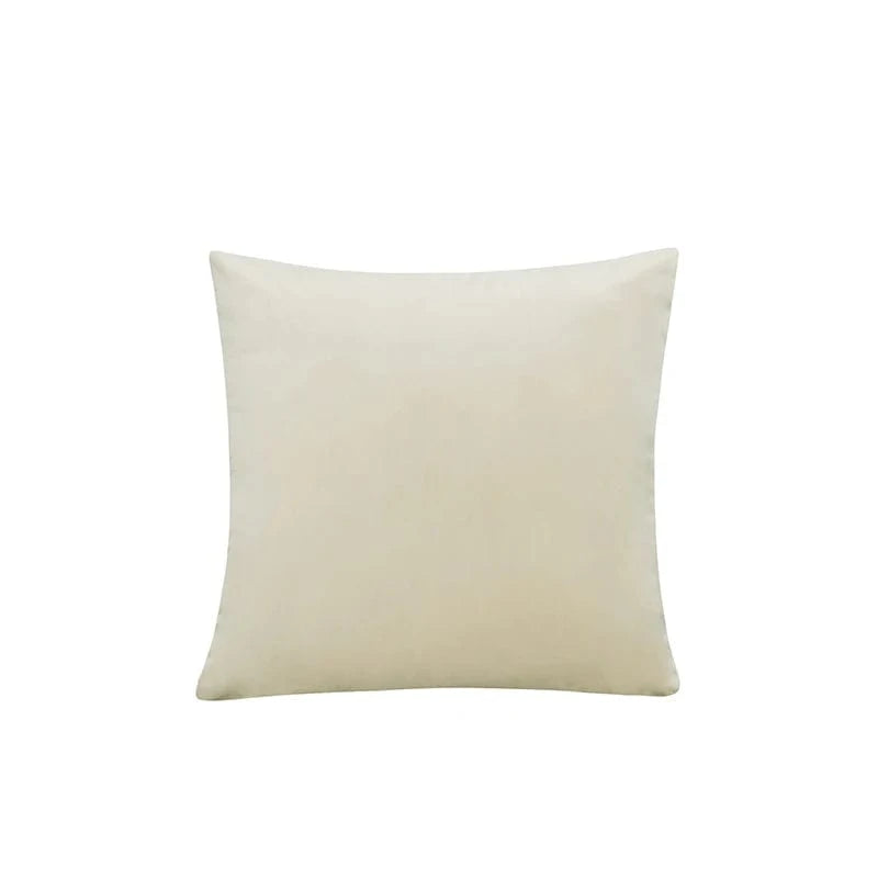 Shada Cream / 45x45cm MACT Velvet Throw Pillow Cover 55x55/60x60cm - Soft Solid Square Cushion Case for Home, Sofa & Car