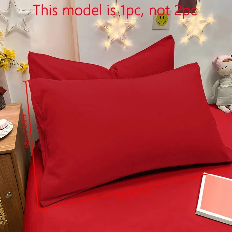 Shada Da Hong / 48x74cm 1 Piece Of Matte Solid Color Pillowcase, Bedroom Pocket Sealed Soft Pillowcase, Bedding