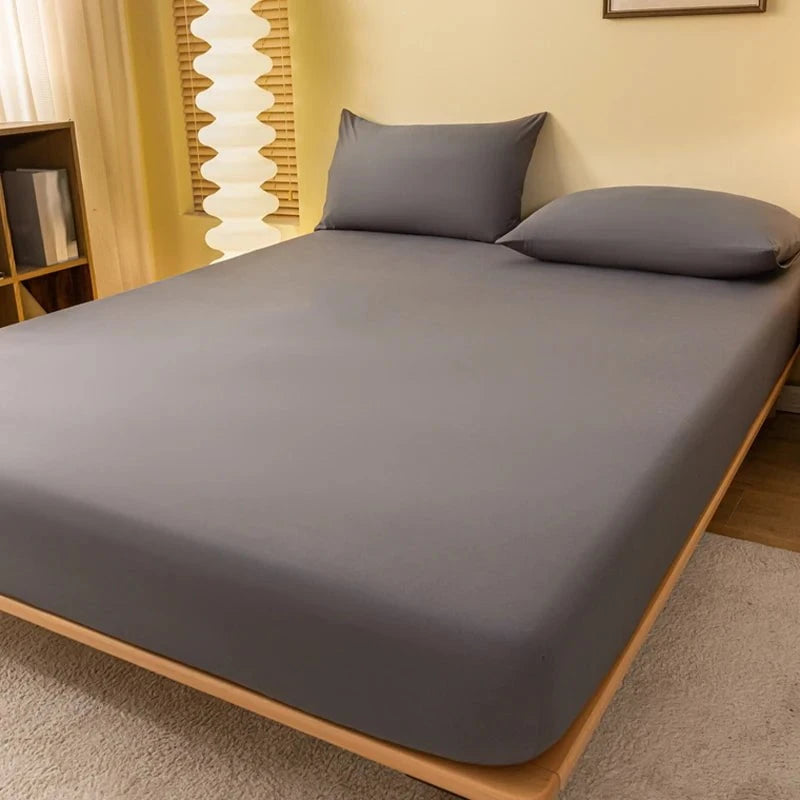 Shada Dark gray / 200x220cm 1 piece of solid color matte bed sheet, solid color bed cover for bedroom, bedding (excluding pillowcases)
