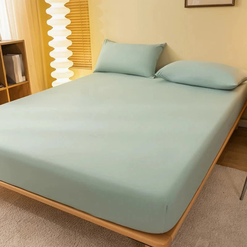Shada Dark green / 200x220cm 1 piece of solid color matte bed sheet, solid color bed cover for bedroom, bedding (excluding pillowcases)