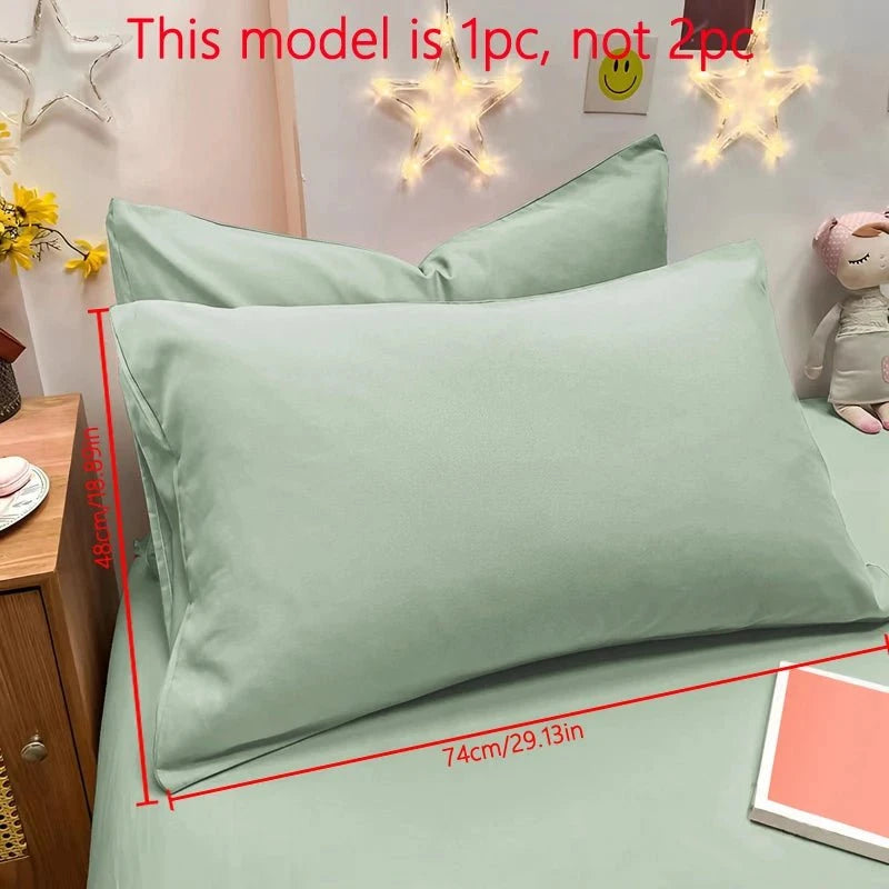 Shada Dark green / 48x74cm 1 Piece Of Matte Solid Color Pillowcase, Bedroom Pocket Sealed Soft Pillowcase, Bedding