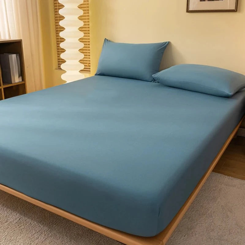 Shada Denim blue / 200x220cm 1 piece of solid color matte bed sheet, solid color bed cover for bedroom, bedding (excluding pillowcases)