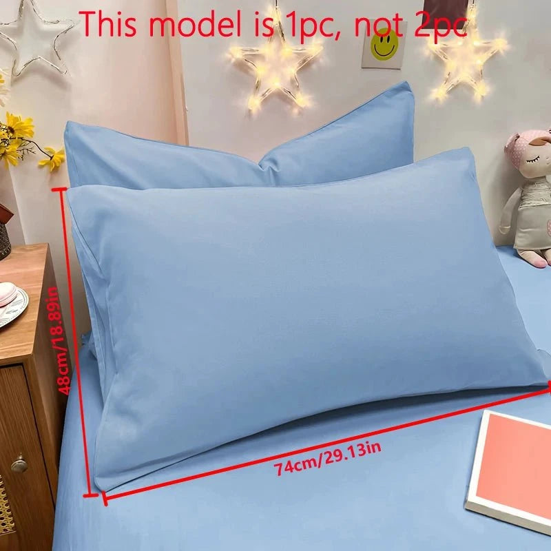 Shada Denim blue / 48x74cm 1 Piece Of Matte Solid Color Pillowcase, Bedroom Pocket Sealed Soft Pillowcase, Bedding