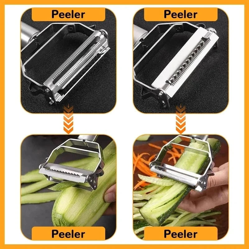 Shada Double-Headed Stainless Steel Kitchen Peeler - Multifunctional Fruit & Vegetable Tool