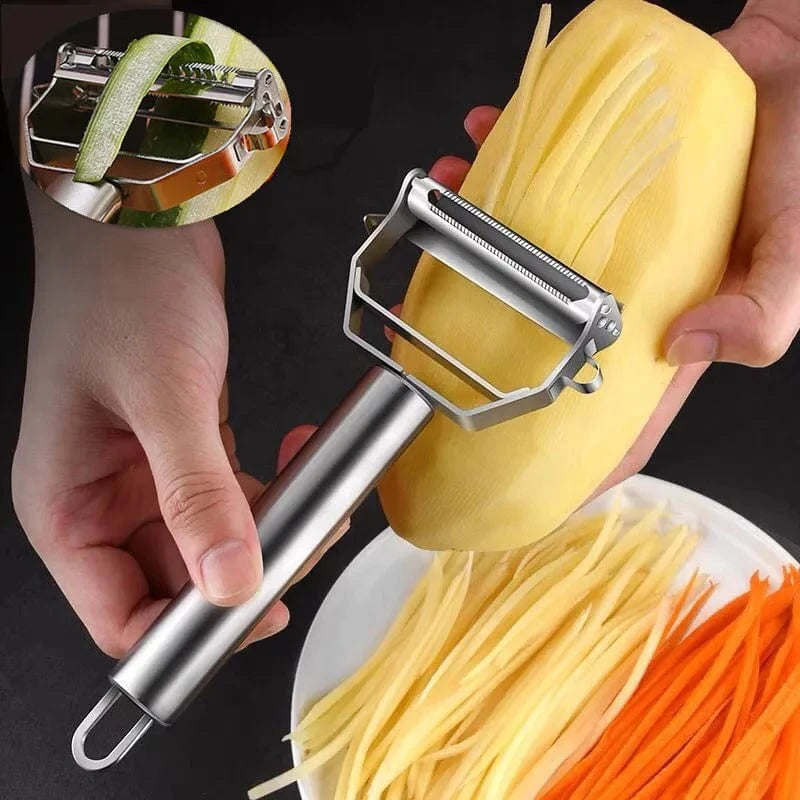 Shada Double-Headed Stainless Steel Kitchen Peeler - Multifunctional Fruit & Vegetable Tool