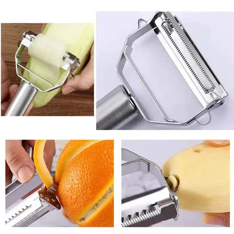 Shada Double-Headed Stainless Steel Kitchen Peeler - Multifunctional Fruit & Vegetable Tool
