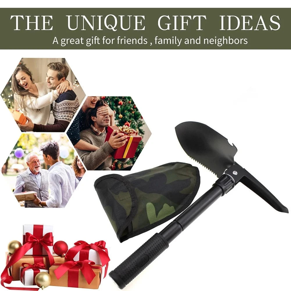 Shada Folding Outdoor Garden Shovel Kit - Portable Multifunctional Camping Spade for Weeding and Survival