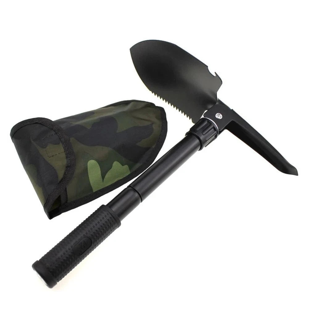 Shada Folding Outdoor Garden Shovel Kit - Portable Multifunctional Camping Spade for Weeding and Survival