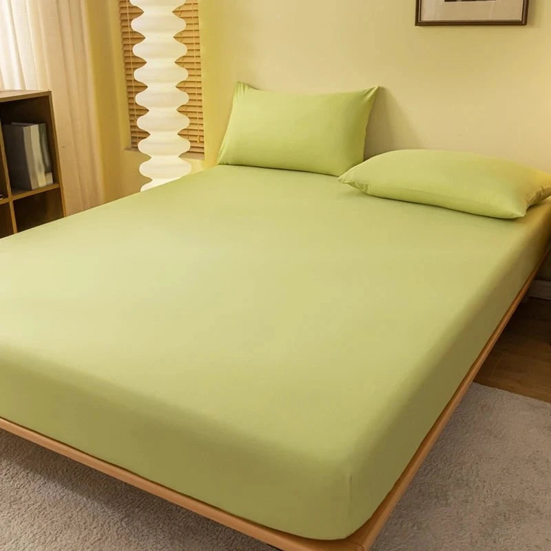 Shada Grass green / 200x220cm 1 piece of solid color matte bed sheet, solid color bed cover for bedroom, bedding (excluding pillowcases)
