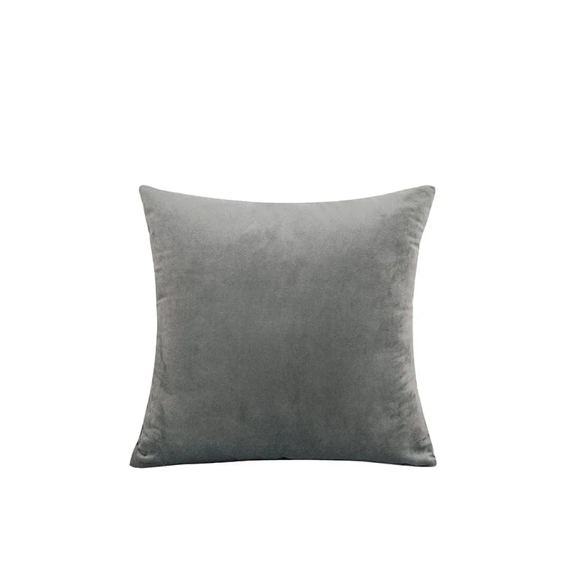 Shada Gray / 55x55cm MACT Velvet Throw Pillow Cover 55x55/60x60cm - Soft Solid Square Cushion Case for Home, Sofa & Car