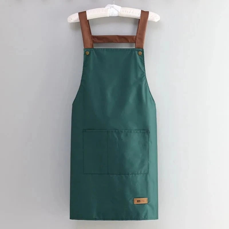 Shada Green / OneSize Printed Apron For Home Waterproof And Oil Proof Kitchen Work Apron Convenient Storage Apron For Men And Women Adult