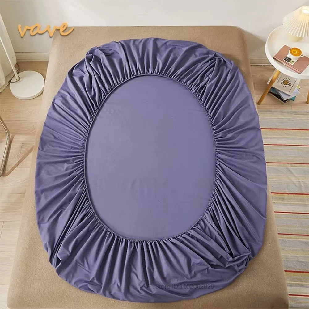 Shada Grey blue / King 193x203x35cm 100% Cotton Fitted Sheets | Deep Pocket for Mattresses up to 12"