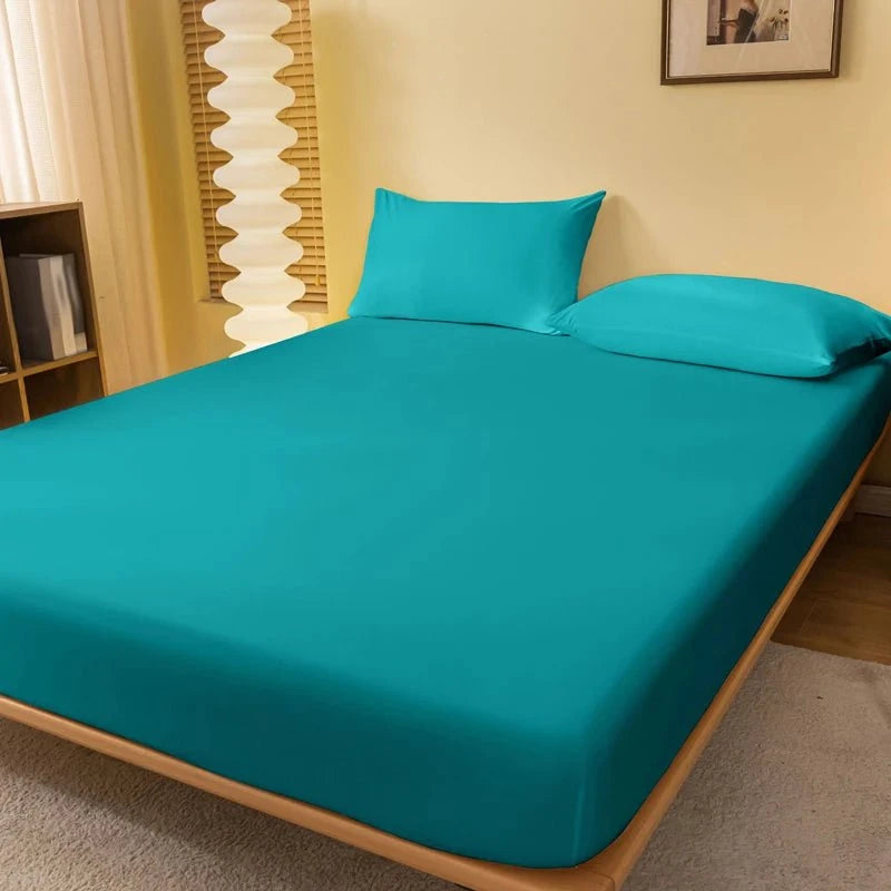 Shada Lake blue / 200x220cm 1 piece of solid color matte bed sheet, solid color bed cover for bedroom, bedding (excluding pillowcases)