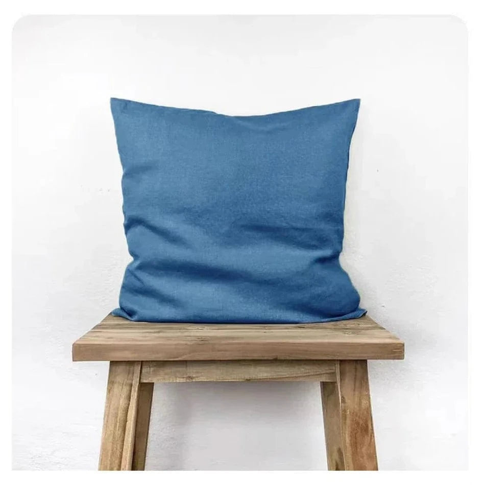 Shada Lake blue / 30X50CMX1PC Premium 100% Linen Pillowcase - Soft, Comfortable Cushion Cover with Invisible Zipper for Home Decor