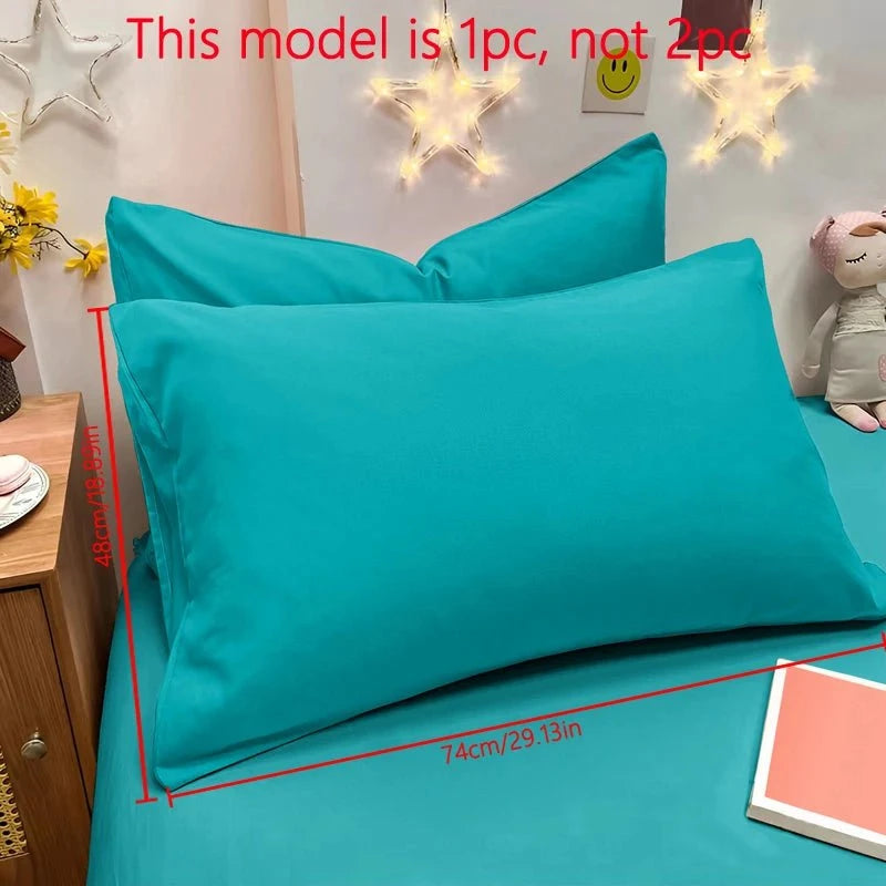 Shada Lake Blue / 48x74cm 1 Piece Of Matte Solid Color Pillowcase, Bedroom Pocket Sealed Soft Pillowcase, Bedding