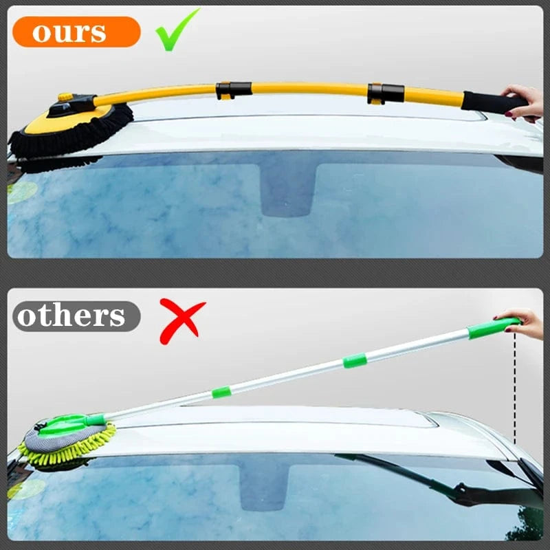 Shada LEIBOO 95cm Telescoping Car Wash Mop Brush with Chenille Mop Head and Retractable Handle
