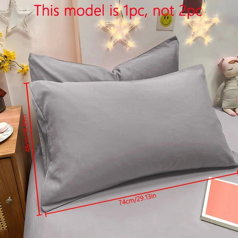 Shada light gray / 48x74cm 1 Piece Of Matte Solid Color Pillowcase, Bedroom Pocket Sealed Soft Pillowcase, Bedding