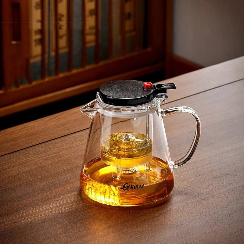 The GIANXI 750ML Glass Teapot Set offers an elegant and functional tea experience. Made from premium borosilicate glass, it keeps tea warm without getting hot to touch. Features a press-down lid for drip-free pouring and a filter for full leaf expansion...