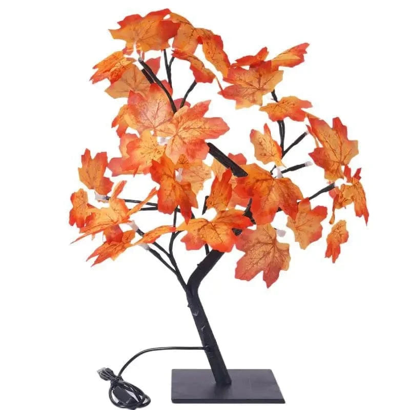 Shada maple leaf / USB Plug Cherry Blossom Tree LED Night Light - USB/Battery Powered Touch Switch, 35 Warm White Copper Wire Lights
