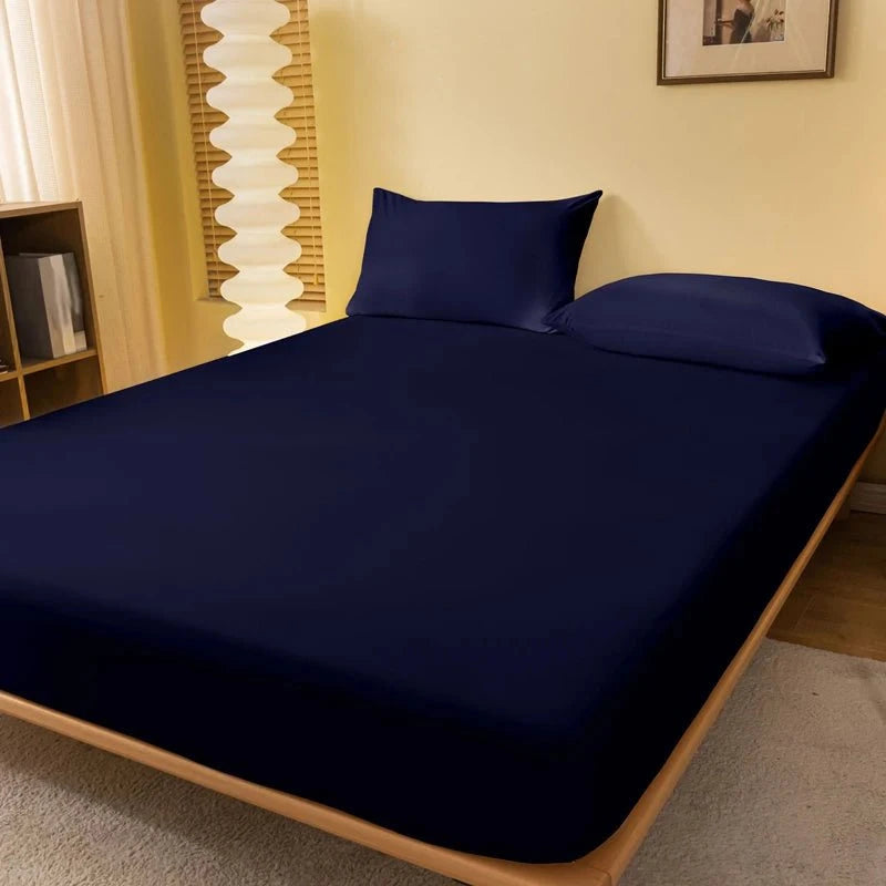Shada Navy blue / 200x220cm 1 piece of solid color matte bed sheet, solid color bed cover for bedroom, bedding (excluding pillowcases)