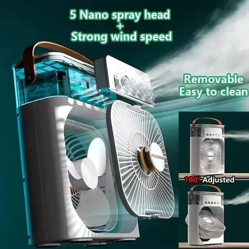 Shada New 3 In 1 Fan AIr Conditioner Household Small Air Cooler LED Night Light Portable Humidifier Air Adjustment Fan Office Home Fan