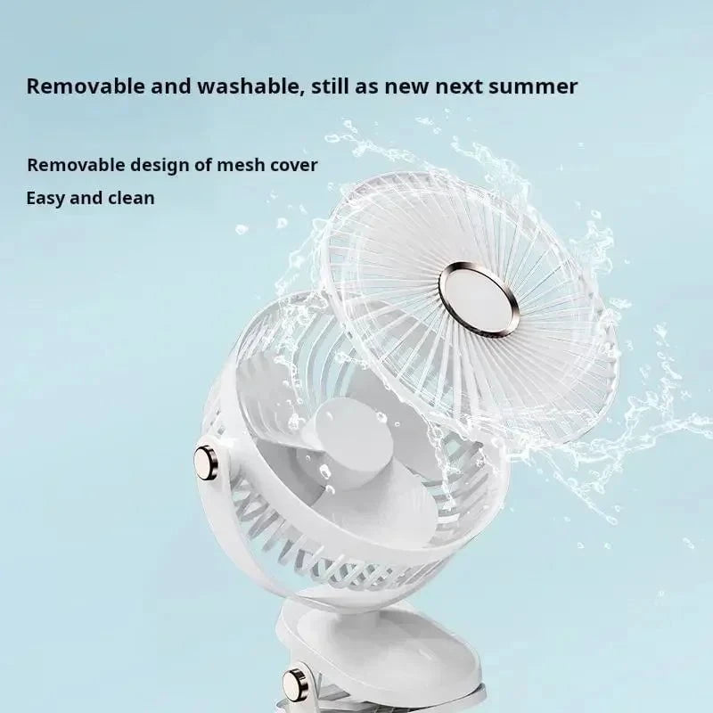 Shada New 3 in 1 Portable Mini Clip Fan Rechargeable Air Circulator Wireless Electric Fan With Led Light Clip-on Home handheld Fan