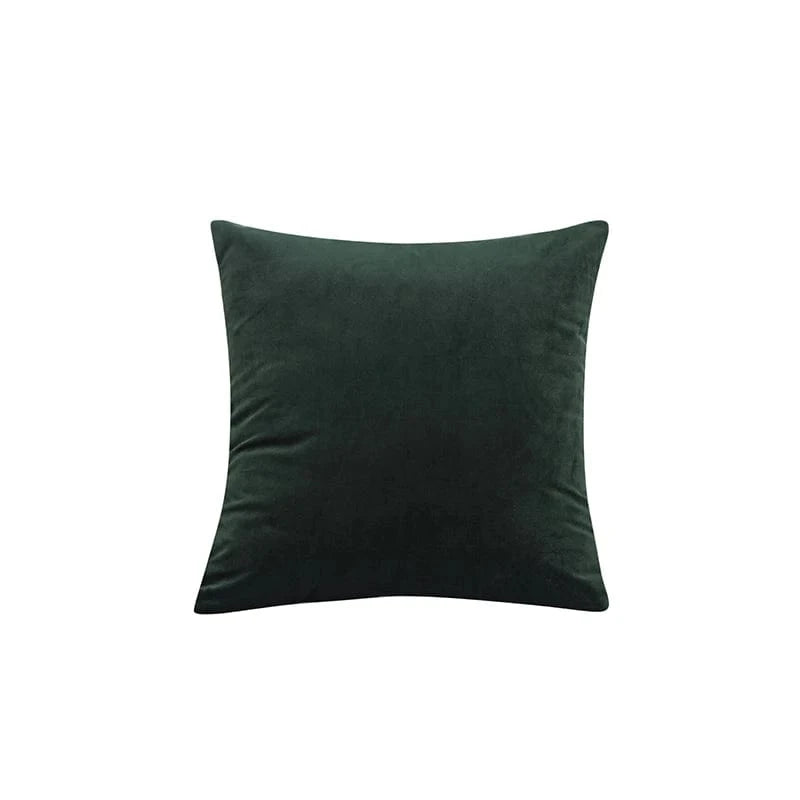 Shada Olive Green / 45x45cm MACT Velvet Throw Pillow Cover 55x55/60x60cm - Soft Solid Square Cushion Case for Home, Sofa & Car