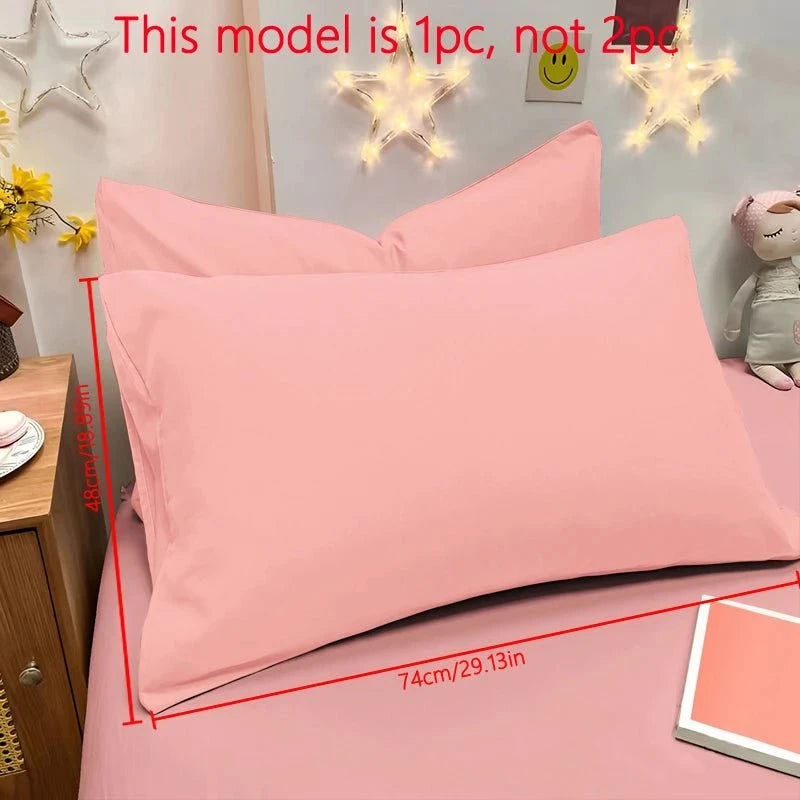 Shada Pale pink / 48x74cm 1 Piece Of Matte Solid Color Pillowcase, Bedroom Pocket Sealed Soft Pillowcase, Bedding