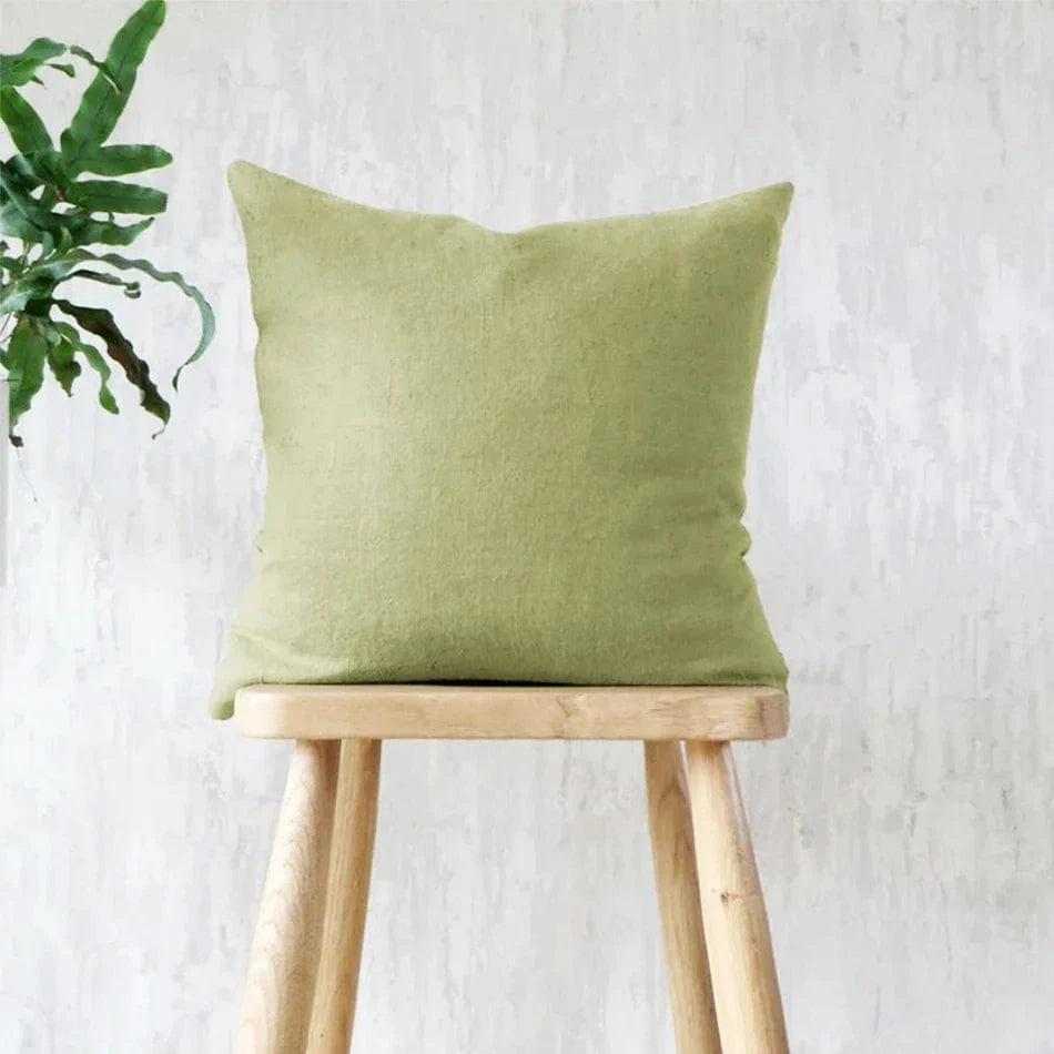 Shada Pea green / 30X50CMX1PC Premium 100% Linen Pillowcase - Soft, Comfortable Cushion Cover with Invisible Zipper for Home Decor
