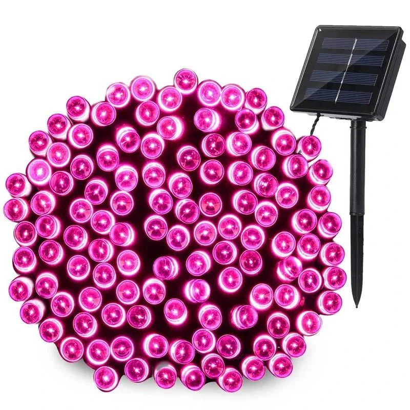 Shada pink / 22M 200LEDs 7m/12m/22m Christmas Garland Led Fairy Light Outdoor Solar Powered String Lights 8 Mode Garden Wedding Decoration Waterproof