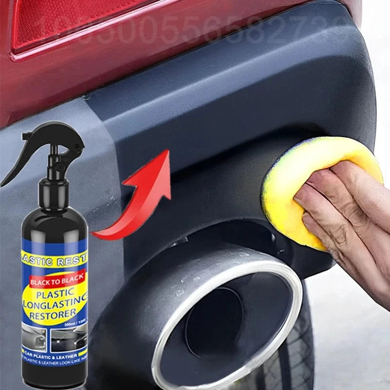 Shada Plastic Restorer Back To Black Gloss - Auto Polish & Repair Coating for Leather and Upholstery