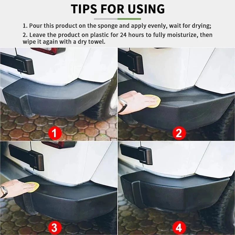 Shada Plastic Restorer Back To Black Gloss - Auto Polish & Repair Coating for Leather and Upholstery
