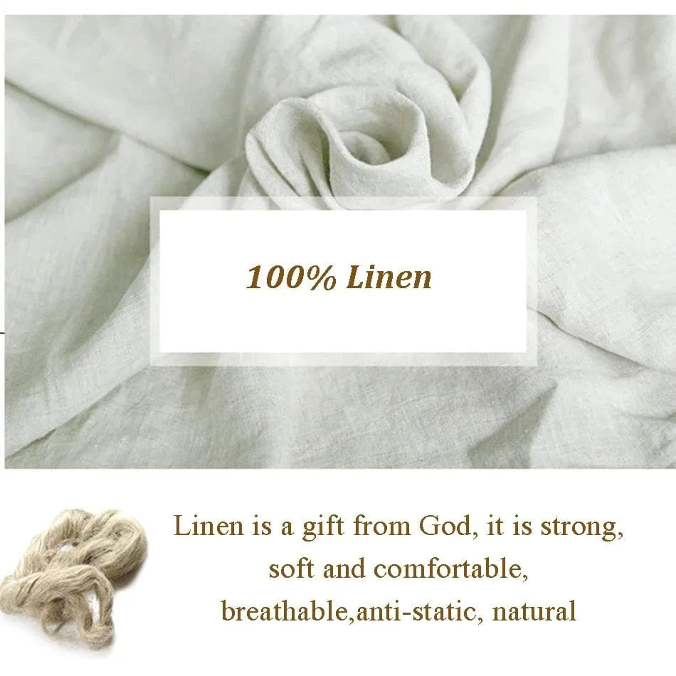 Shada Premium 100% Linen Pillowcase - Soft, Comfortable Cushion Cover with Invisible Zipper for Home Decor