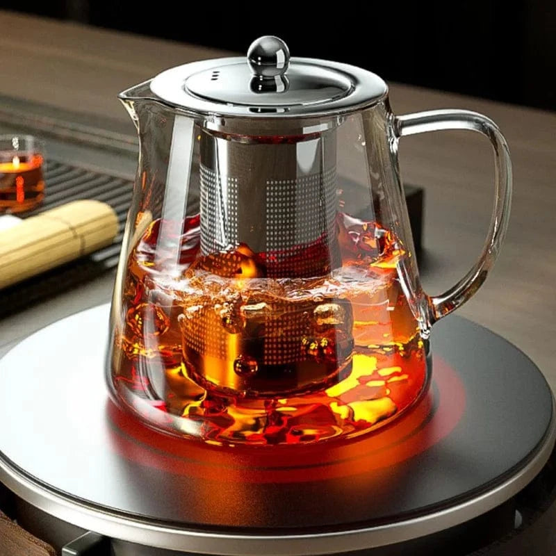 Introducing the Premium 500ml Glass Teapot with Stainless Steel Infuser, a modern and elegant addition to your tea ritual. Crafted from heat-resistant borosilicate glass, it preserves authentic flavors and features a removable stainless steel infuser for..