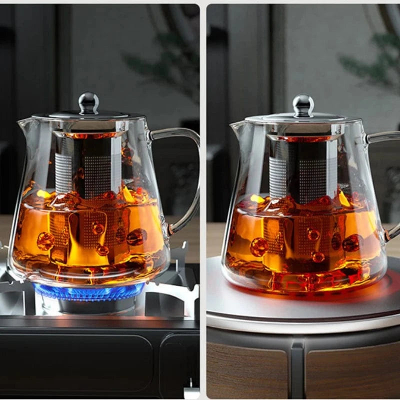 Introducing the Premium 500ml Glass Teapot with Stainless Steel Infuser, a modern and elegant addition to your tea ritual. Crafted from heat-resistant borosilicate glass, it preserves authentic flavors and features a removable stainless steel infuser for..