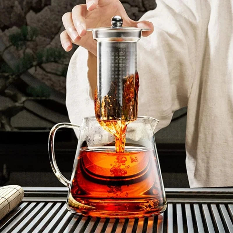 Introducing the Premium 500ml Glass Teapot with Stainless Steel Infuser, a modern and elegant addition to your tea ritual. Crafted from heat-resistant borosilicate glass, it preserves authentic flavors and features a removable stainless steel infuser for..