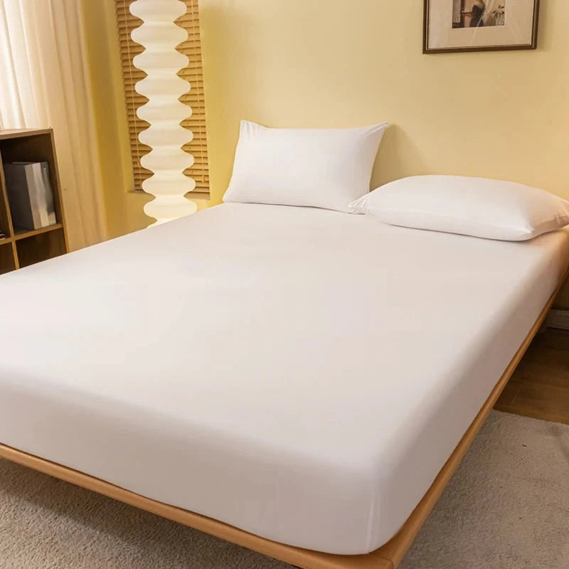 Shada Pure white / 200x220cm 1 piece of solid color matte bed sheet, solid color bed cover for bedroom, bedding (excluding pillowcases)