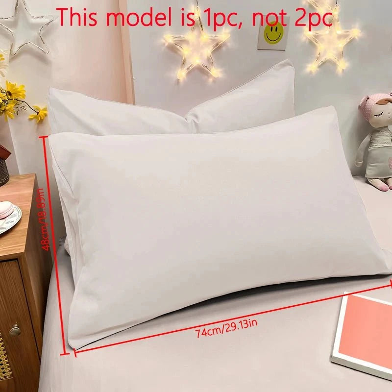 Shada Pure white / 48x74cm 1 Piece Of Matte Solid Color Pillowcase, Bedroom Pocket Sealed Soft Pillowcase, Bedding