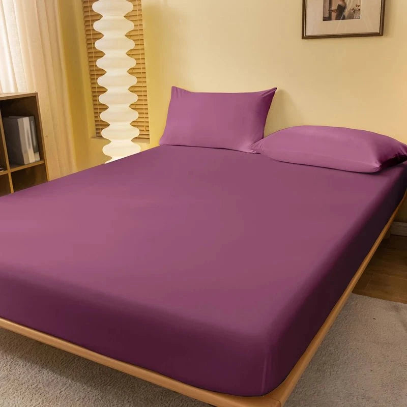 Shada Purple / 200x220cm 1 piece of solid color matte bed sheet, solid color bed cover for bedroom, bedding (excluding pillowcases)