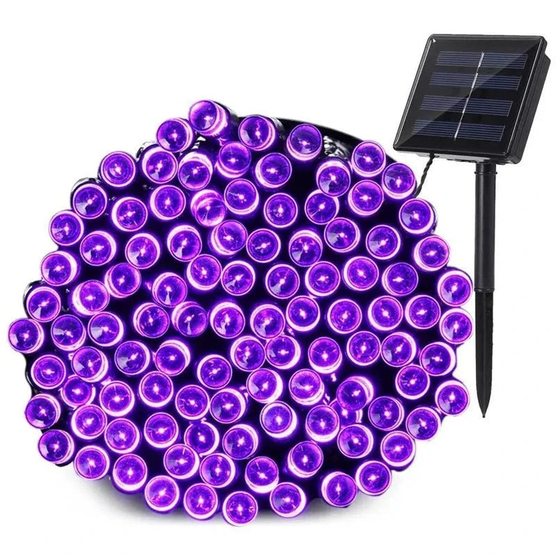 Shada purple / 22M 200LEDs 7m/12m/22m Christmas Garland Led Fairy Light Outdoor Solar Powered String Lights 8 Mode Garden Wedding Decoration Waterproof