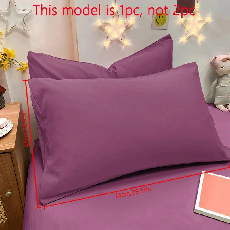 Shada Purple / 48x74cm 1 Piece Of Matte Solid Color Pillowcase, Bedroom Pocket Sealed Soft Pillowcase, Bedding