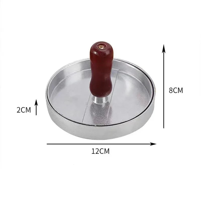 Shada Red Burger Press Non-Stick Hamburger Patty Maker with Wax Paper Aluminum Burger Maker for Kitchen BBQ Grill