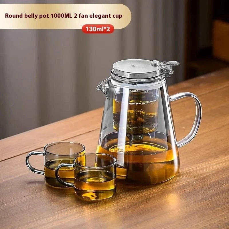 The GIANXI 750ML Glass Teapot Set offers an elegant and functional tea experience. Made from premium borosilicate glass, it keeps tea warm without getting hot to touch. Features a press-down lid for drip-free pouring and a filter for full leaf expansion...