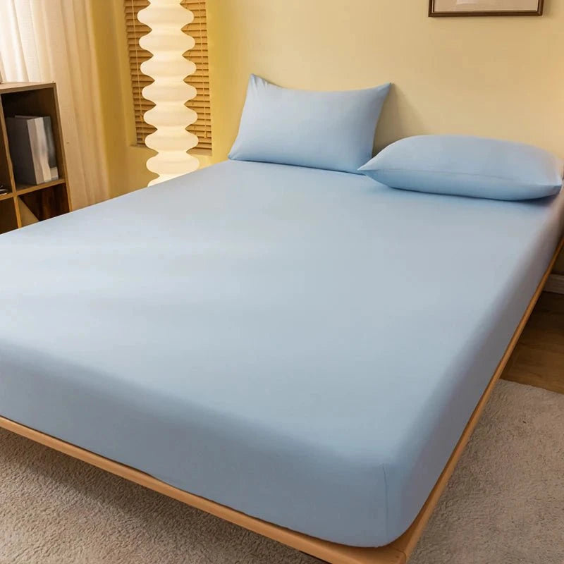 Shada Sky Blue / 200x220cm 1 piece of solid color matte bed sheet, solid color bed cover for bedroom, bedding (excluding pillowcases)
