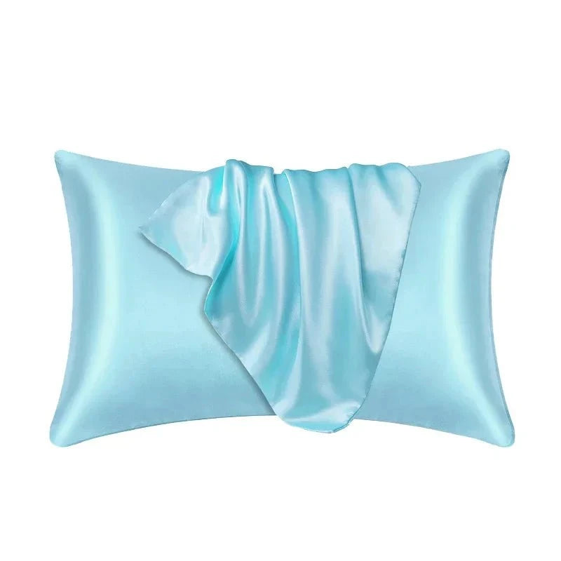 Shada SKY BLUE / 50cmx66cm 100% Natural Mulberry Silk Pillow Case Real Silk Protect Hair Skin Pillowcase Any Size Customized Bedding Pillow Cases Cover