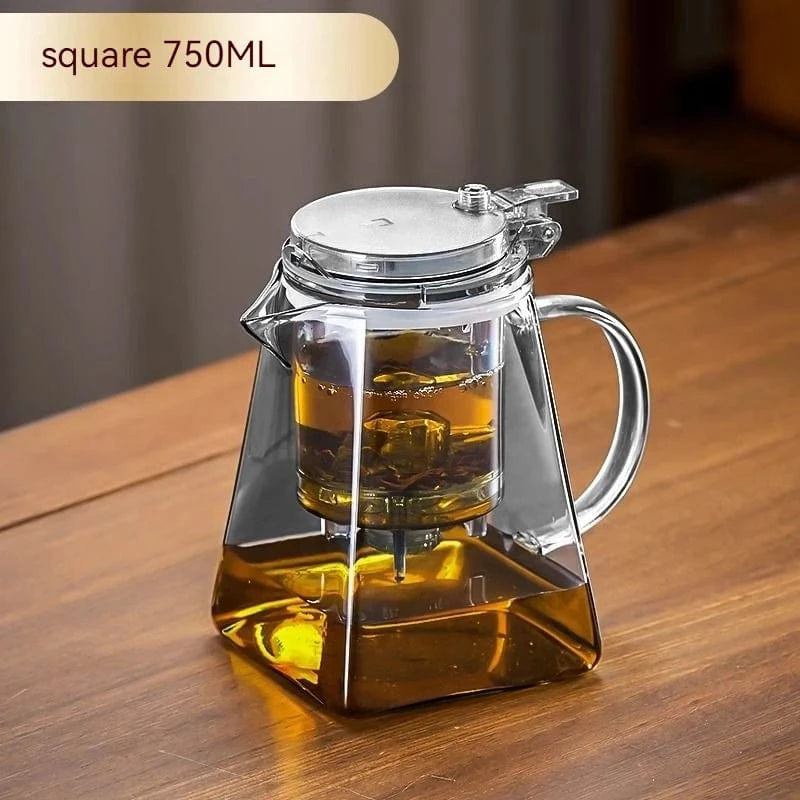 The GIANXI 750ML Glass Teapot Set offers an elegant and functional tea experience. Made from premium borosilicate glass, it keeps tea warm without getting hot to touch. Features a press-down lid for drip-free pouring and a filter for full leaf expansion...