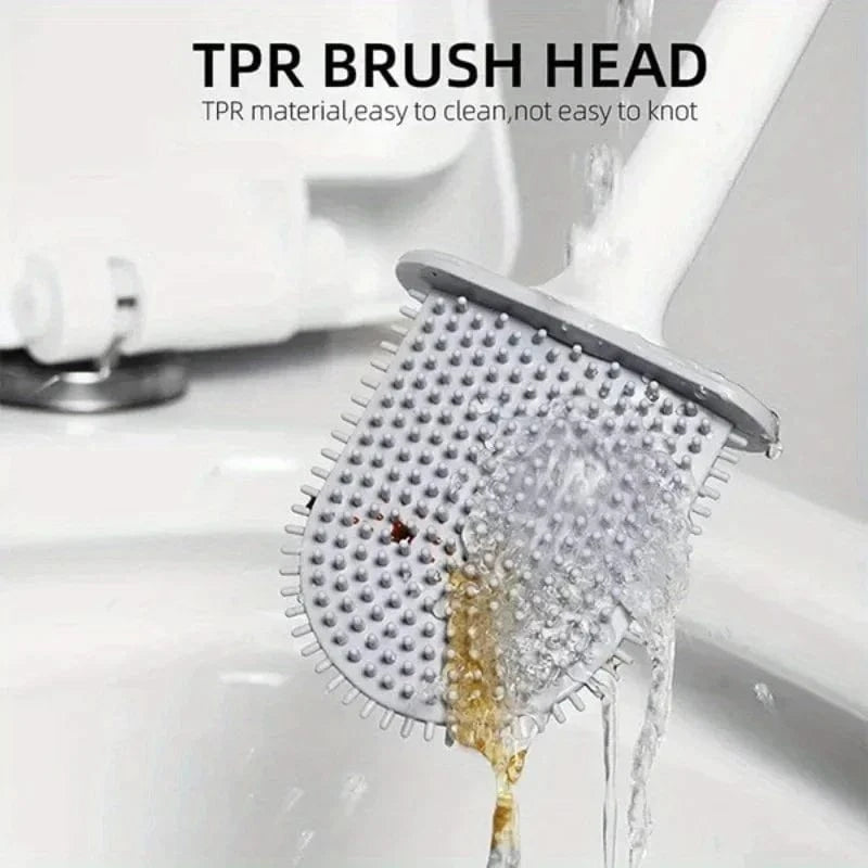 Shada Wall Mounted Silicone Toilet Brush | Flexible Cleaning Bristles