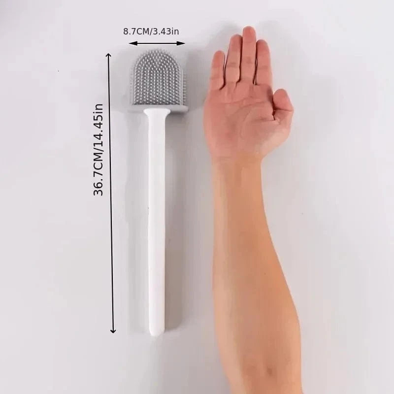 Shada Wall Mounted Silicone Toilet Brush | Flexible Cleaning Bristles