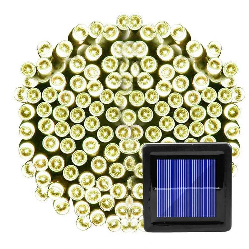 Shada warm white / 22M 200LEDs 7m/12m/22m Christmas Garland Led Fairy Light Outdoor Solar Powered String Lights 8 Mode Garden Wedding Decoration Waterproof