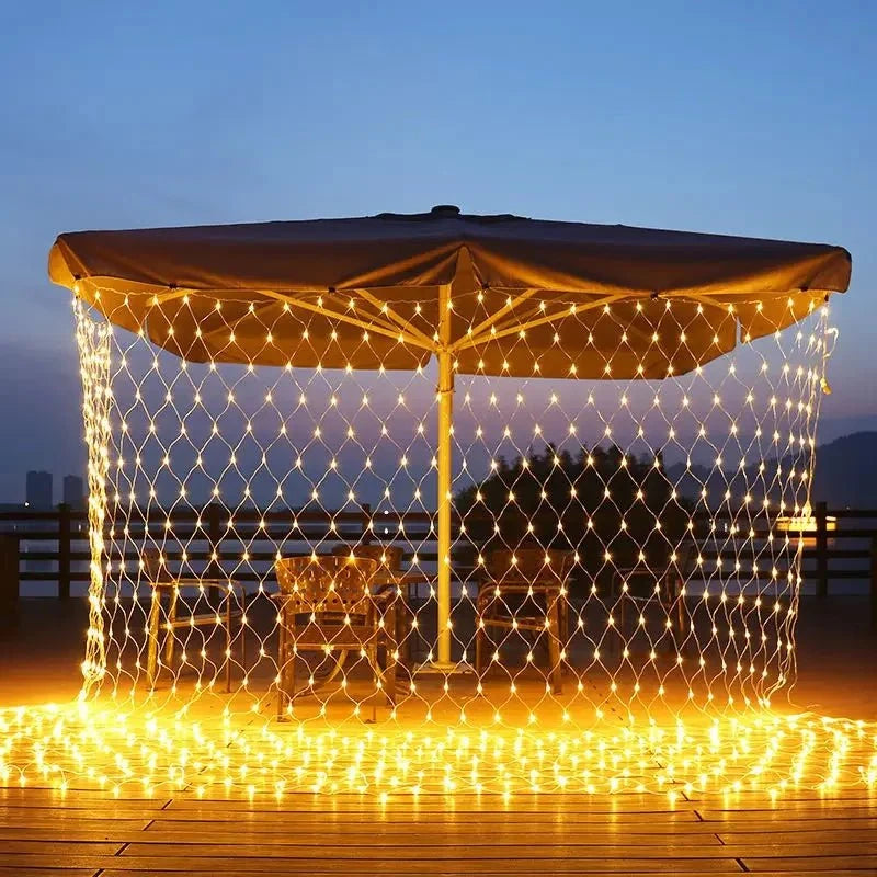 Shada warm white / EU Plug 220V / 1.5M x 1.5M 4x6M 3x3M Christmas Garlands LED String Christmas Net Lights Mesh Fairy Xmas Party Garden Wedding Decoration Curtain Light